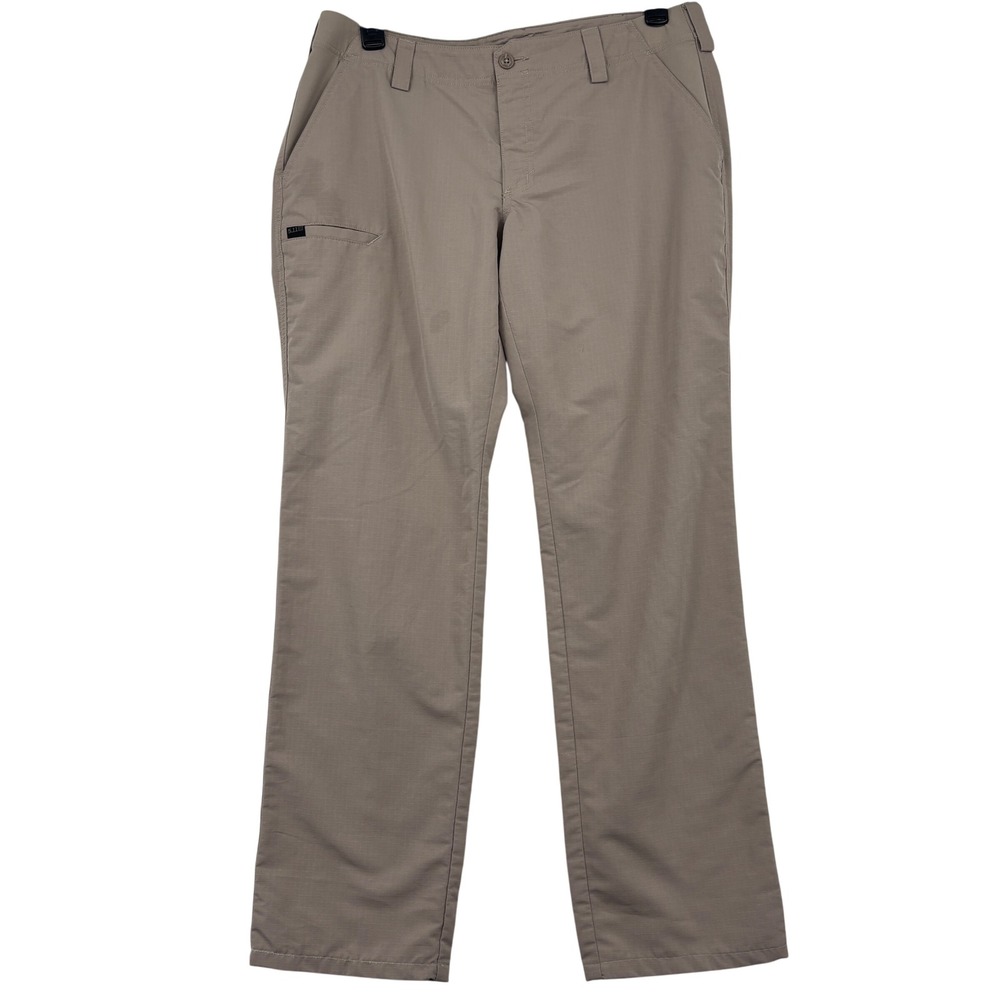 5.11 Tactical Pants Women 14 Long Khaki Tan Ripstop Straight Leg